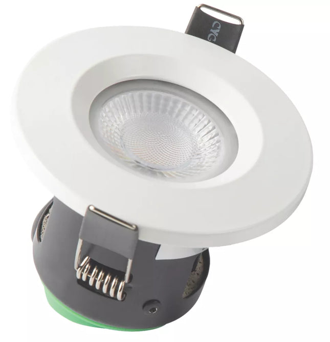 4LITE FIXED FIRE RATED LED CCT DOWNLIGHT MATT WHITE 7W 720LM 6 PACK - MonkeyTools