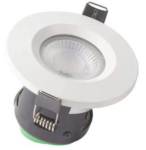 4LITE FIXED FIRE RATED LED CCT DOWNLIGHT MATT WHITE 7W 720LM 6 PACK - MonkeyTools