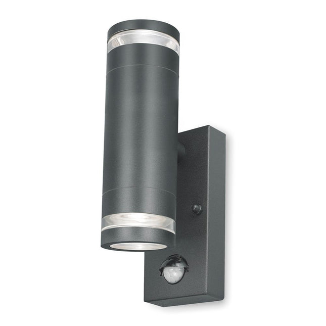 4LITE MARINUS OUTDOOR IP44 UP/DOWN WALL LIGHT WITH PIR SENSOR ANTHRACITE - MonkeyTools