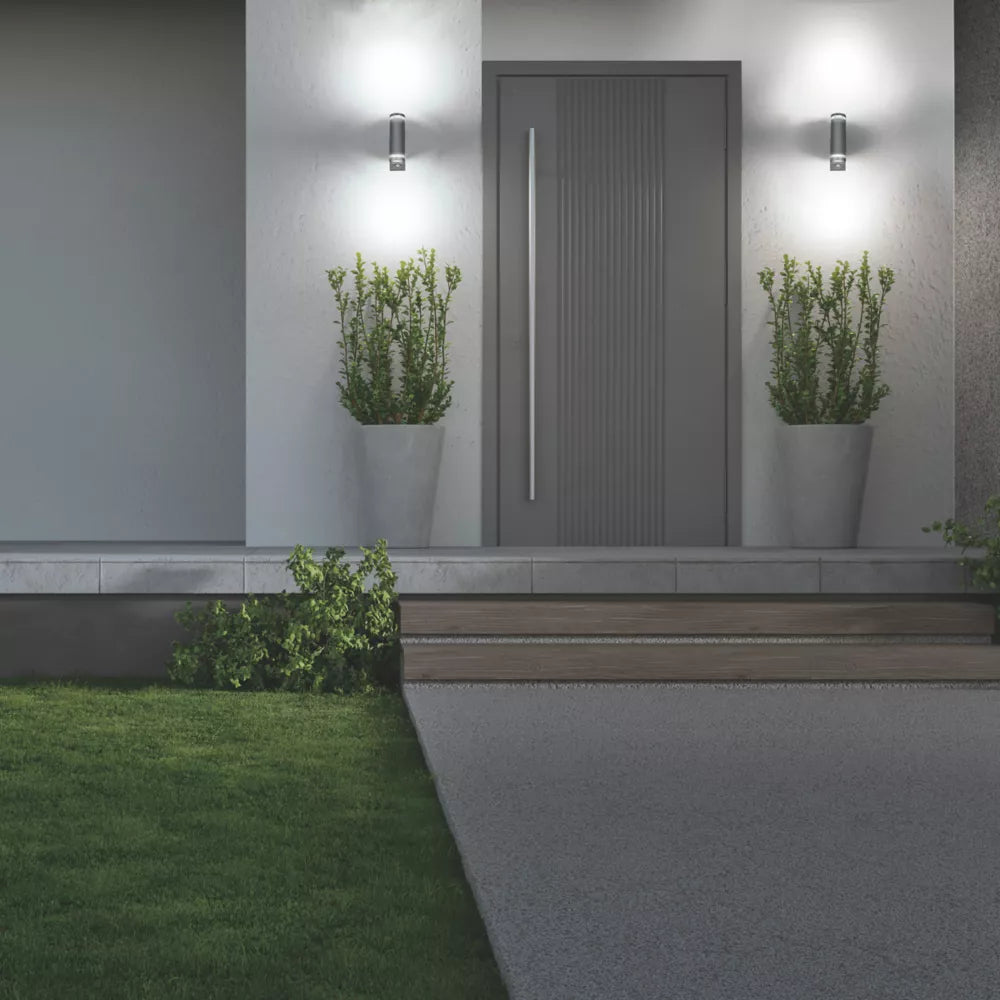 4LITE MARINUS OUTDOOR IP44 UP/DOWN WALL LIGHT WITH PIR SENSOR ANTHRACITE - MonkeyTools