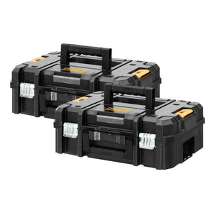 DEWALT DWST1-70703 TSTAK II SUITCASE FLAT TOP TOOL STORAGE BOX TWIN PACK - MonkeyTools