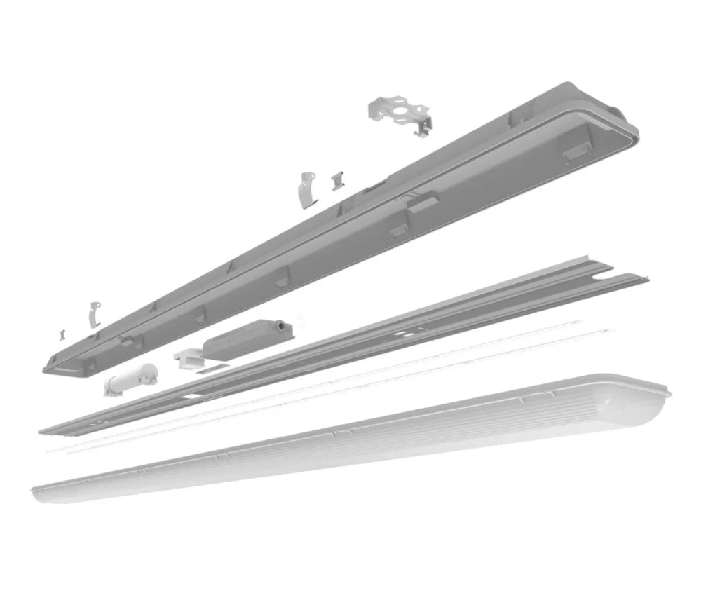 ANSELL TORNADO TWIN 5FT LED NON-CORROSIVE BATTEN FITTING 58W 6353LM 230V - MonkeyTools