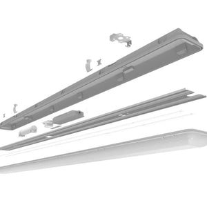 ANSELL TORNADO TWIN 5FT LED NON-CORROSIVE BATTEN FITTING 58W 6353LM 230V - MonkeyTools