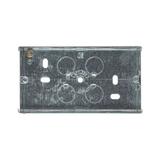 APPLEBY 2-GANG GALVANISED STEEL BACK BOX 47MM - MonkeyTools