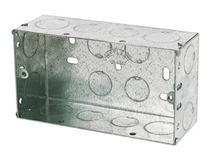APPLEBY 2-GANG GALVANISED STEEL BACK BOX 47MM - MonkeyTools