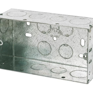 APPLEBY 2-GANG GALVANISED STEEL BACK BOX 47MM - MonkeyTools
