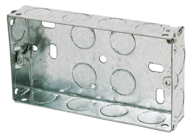 APPLEBY 2-GANG GALVANISED STEEL KNOCKOUT BOX 25MM - MonkeyTools