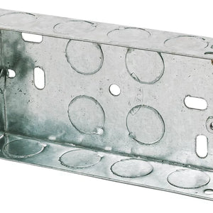 APPLEBY 2-GANG GALVANISED STEEL KNOCKOUT BOX 25MM - MonkeyTools