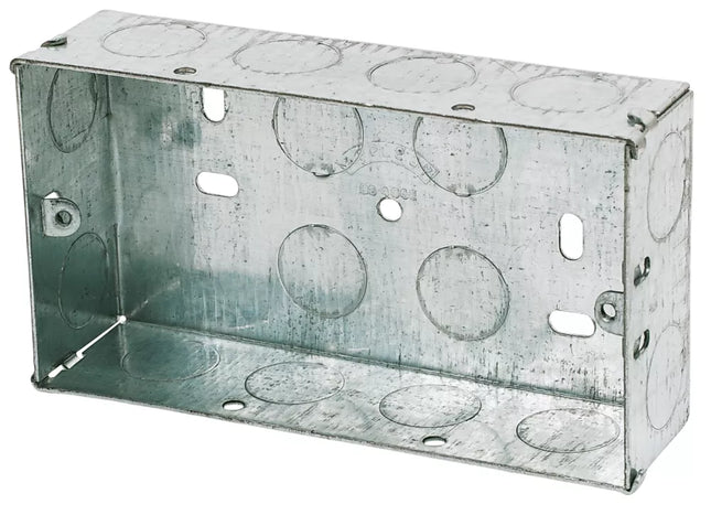 APPLEBY 2-GANG GALVANISED STEEL KNOCKOUT BOX 35MM - MonkeyTools