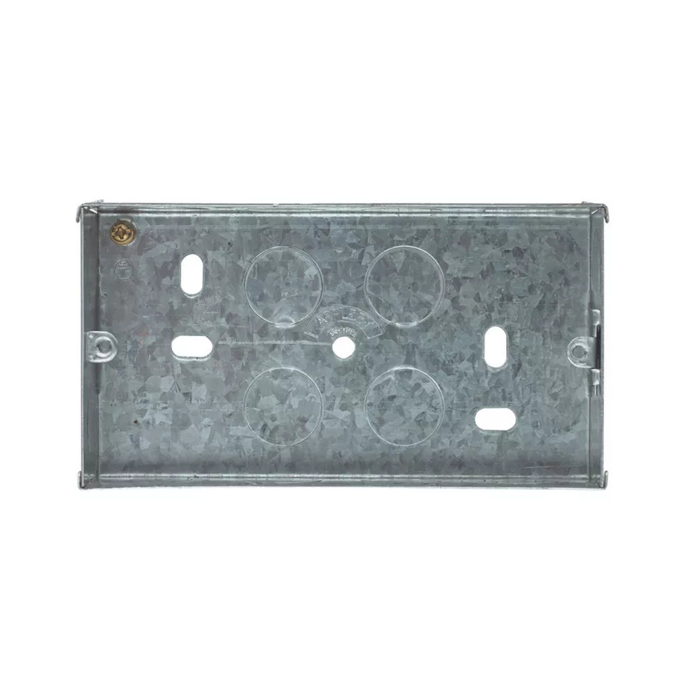 APPLEBY 2-GANG GALVANISED STEEL KNOCKOUT BOX 35MM - MonkeyTools