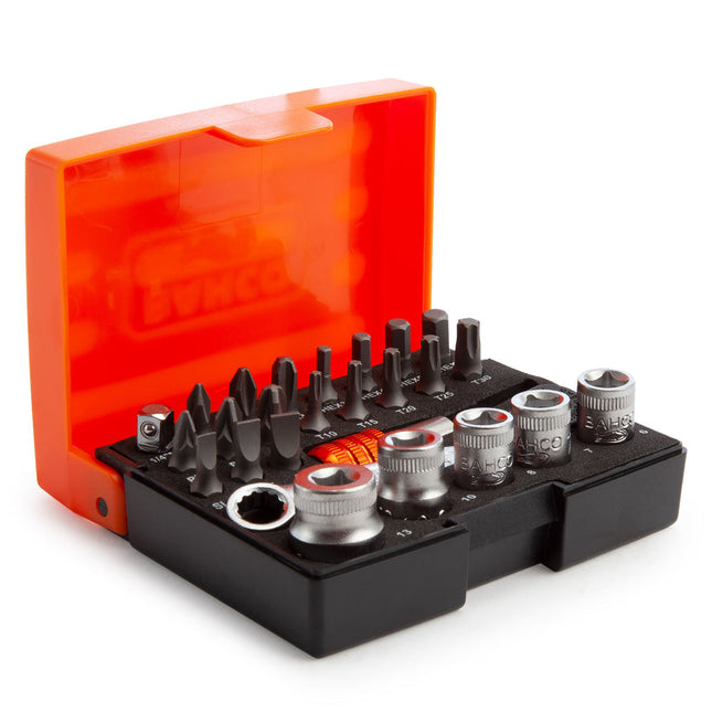 Bahco 26 Piece 1/4'' Drive Ratchet Socket & Bit Set BAH2058S26 2058/S26 - MonkeyTools