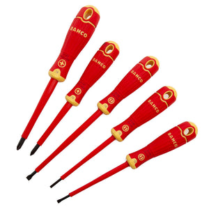 Bahco B220.005 VDE Insulated Screwdriver 5 Piece Set Slotted/Phillips 1000V - MonkeyTools