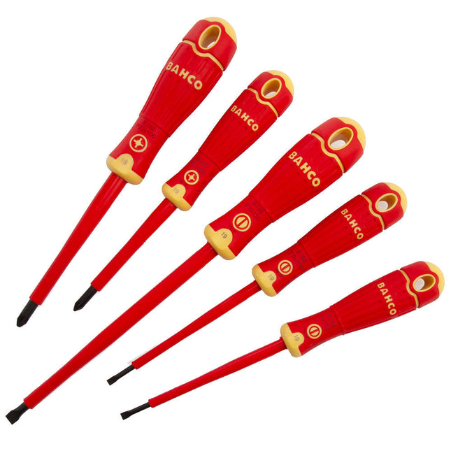 Bahco B220.015 VDE Insulated Screwdriver 5 Piece Set Slotted/Pozidriv 1000V BAHCOFIT - MonkeyTools