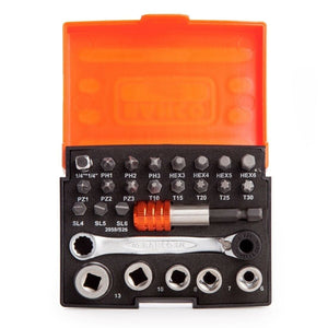 Bahco 2058/S26 26 Piece 1/4″ Drive Ratchet Mini Socket & Screwdriver Bit Set - MonkeyTools