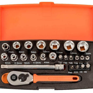 Bahco BAHSL25 Socket Set 25pc Metric 1/4