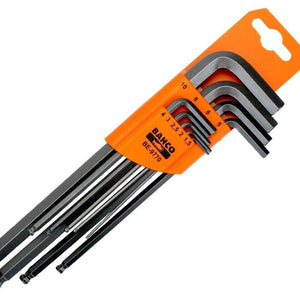 Bahco BE9770 Hex Key Set 9pc Long Ball End Hexagon Allen Allan Key 1.5 - 10mm - MonkeyTools