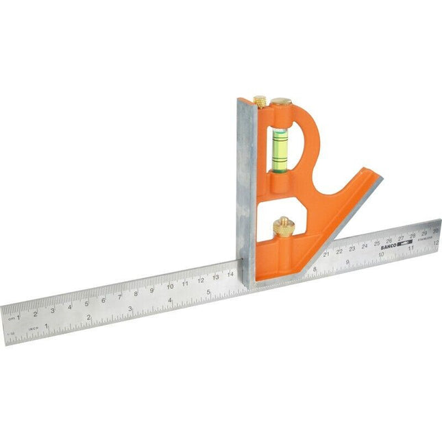 Bahco CS300 Combination Set Square 300mm 12" Metric Imperial Metal Scribe Level - MonkeyTools