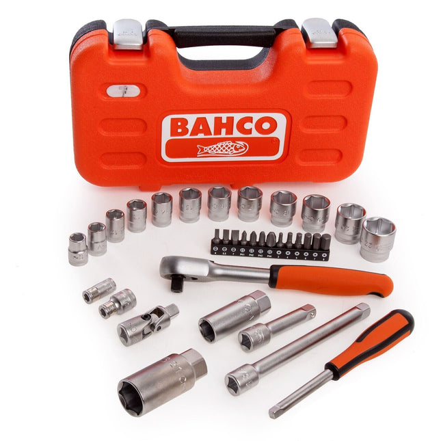 Bahco S330 3/8″ Drive 34 Piece Metric Socket Set 10-22mm + 1/4″ Screwdriver Bits - MonkeyTools