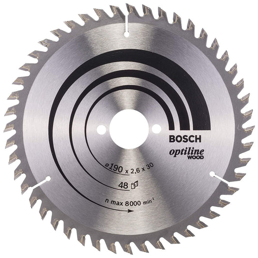 Bosch 190mm 48T Wood Circular Saw Blade Optiline 2608640617 - MonkeyTools