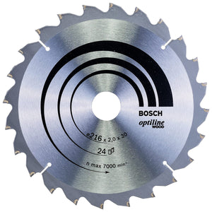 Bosch 216mm 24T Wood Circular Saw Blade Optiline 2608640431 - MonkeyTools