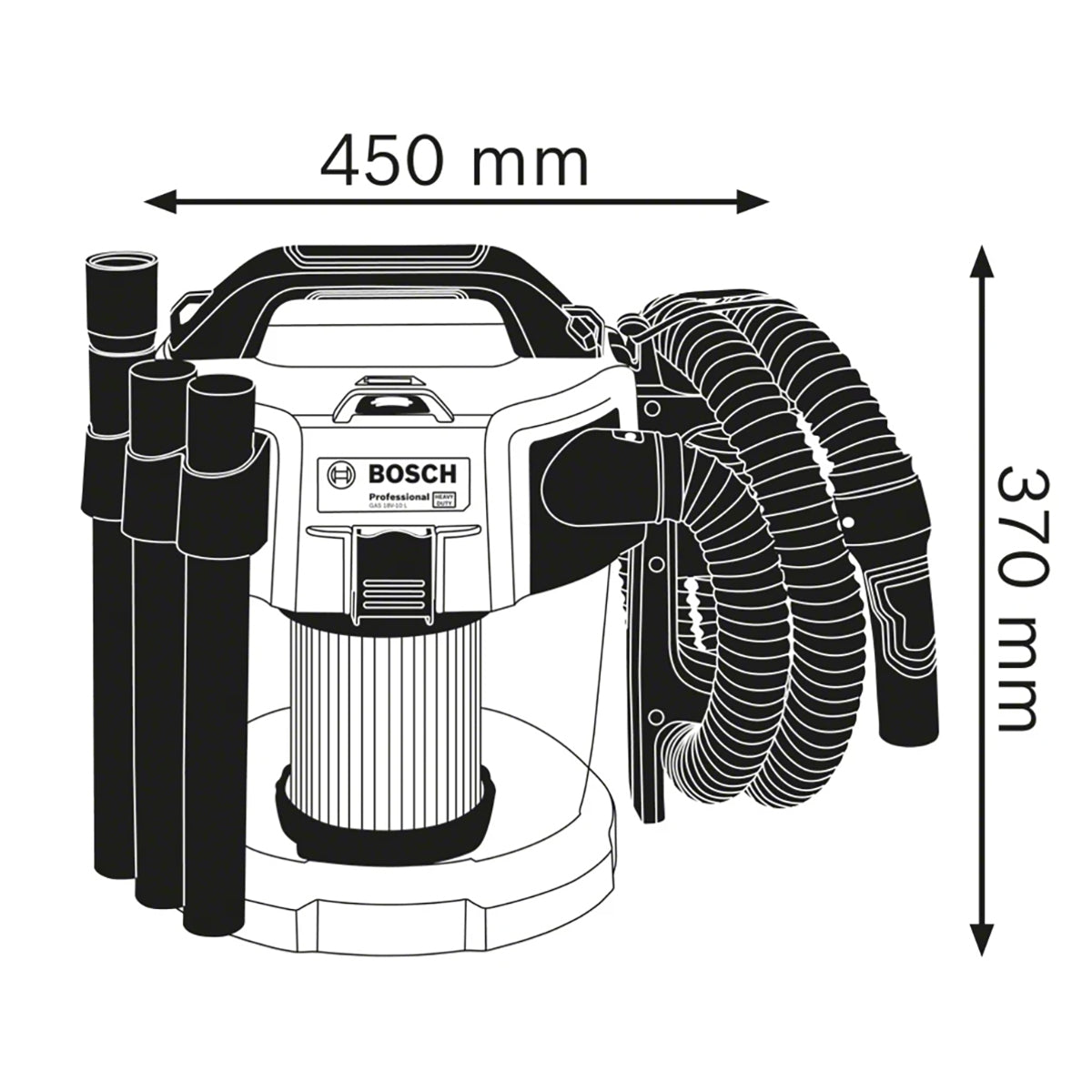 Bosch GAS 18V-10 L Professional L-Class Vacuum Body only 06019C6302 - MonkeyTools