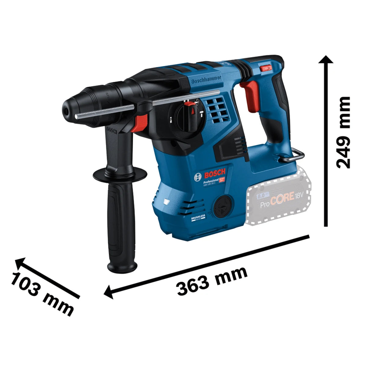 Bosch GBH 18V-28 C Pro SDS-Plus Rotary Hammer Body only 0611920000 - MonkeyTools