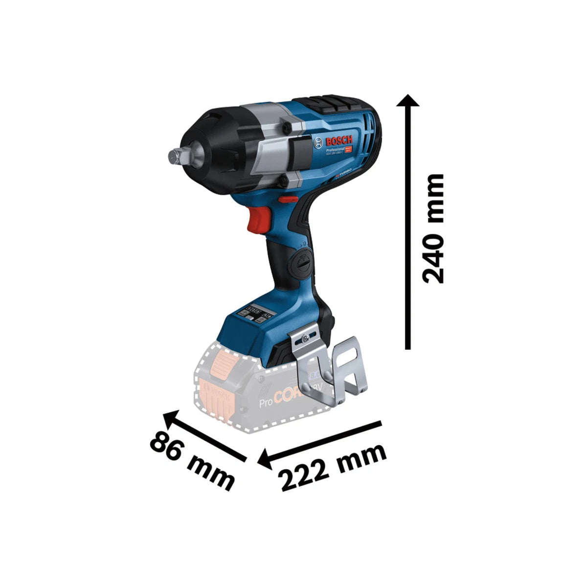 Bosch GDS 18V-1000 C Pro Impact Wrench Body only 06019J8000 - MonkeyTools