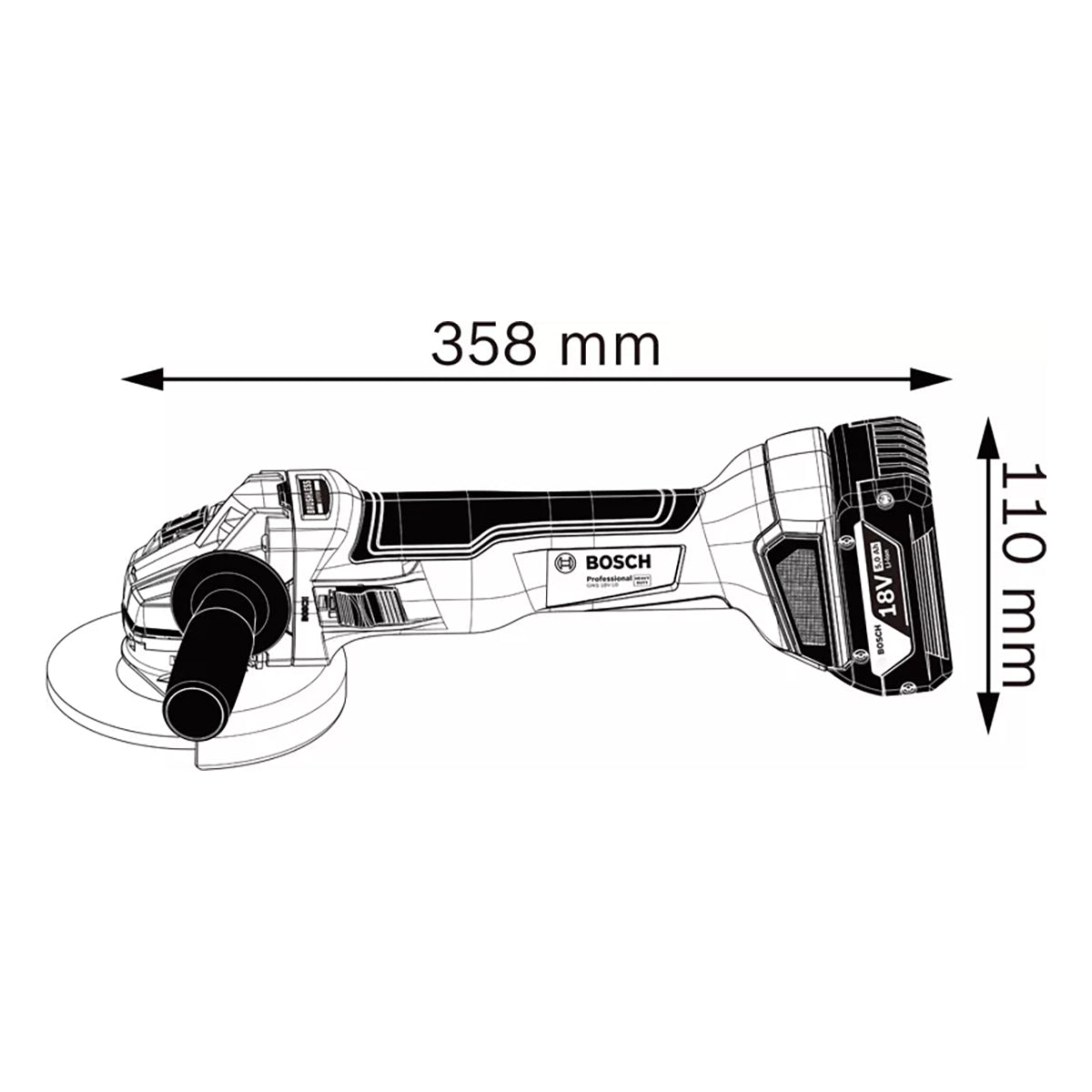 Bosch GWS 18V-10 SC Professional Angle Grinder 125mm Body only 06019G340B - MonkeyTools