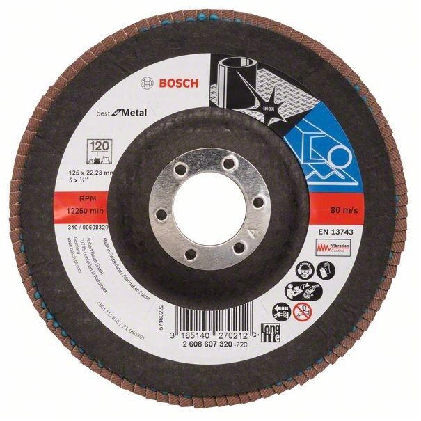 BOSCH 120 GRIT FLAP DISC X571 BEST FOR METAL GRINDING 125MM 2608607320 - MonkeyTools