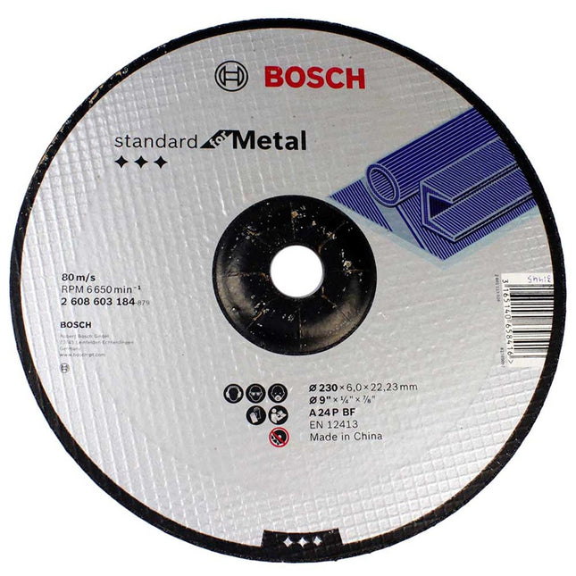 BOSCH 230MM X 6.0MM X 22.23MM A 24 T BF GRINDING DISC 2608603184 - MonkeyTools