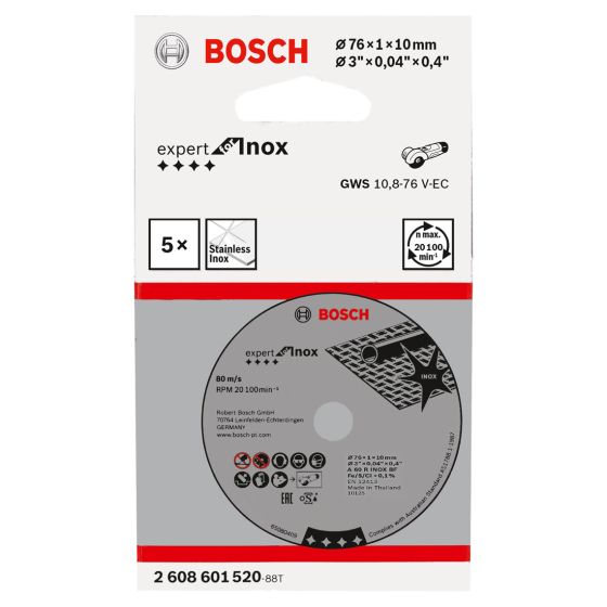 BOSCH 76MM EXPERT FOR INOX MINI GRINDING DISC FOR GWS 12V-76 X5 PCS - MonkeyTools