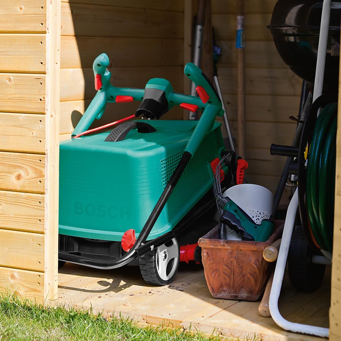 BOSCH GREEN ROTAK 34 R CORDED ELECTRIC ROTARY LAWN MOWER 1300W 240V 06008A6172 - MonkeyTools