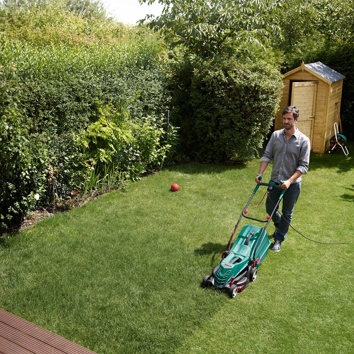 BOSCH GREEN ROTAK 36 R CORDED ELECTRIC ROTARY LAWN MOWER 1350W 240V 06008A6273 - MonkeyTools