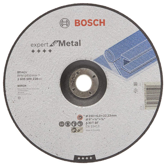 BOSCH METAL GRINDING DISC WITH DEPRESSED CENTRE 230MM 2608600228 - MonkeyTools