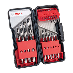 BOSCH POINTTEQ HSS TWIST DRILL BIT SET IN TOUGH CASE X18 PCS 2608577350 - MonkeyTools