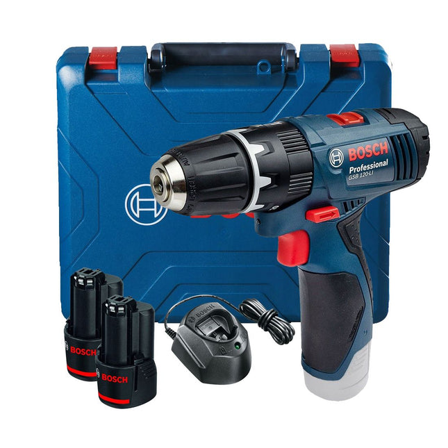 BOSCH PROFESSIONAL GSB 120-LI 10.8V / 12V COMBI DRILL INC 2X 2.0AH BATTS 06019G8170 - MonkeyTools