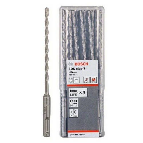 BOSCH SDS-PLUS-7 DRILL BITS 5MM X 100MM X 160MM PACK OF X30 2608586456 - MonkeyTools