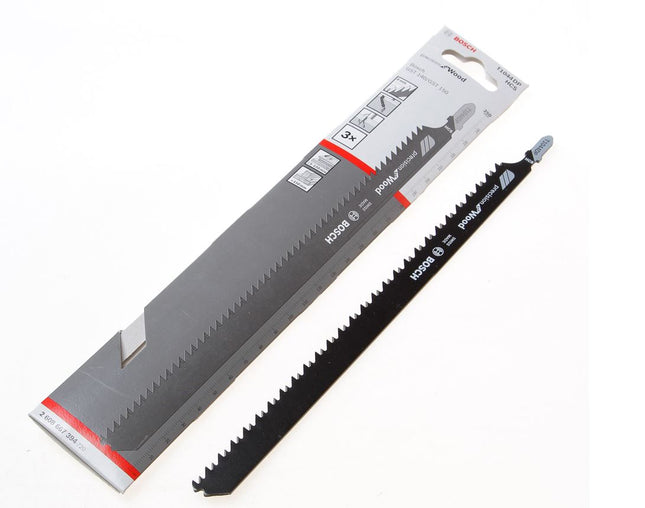 BOSCH T1044DP HCS JIGSAW BLADES FOR WOOD PACK OF 3 250MM 2608667394 - MonkeyTools