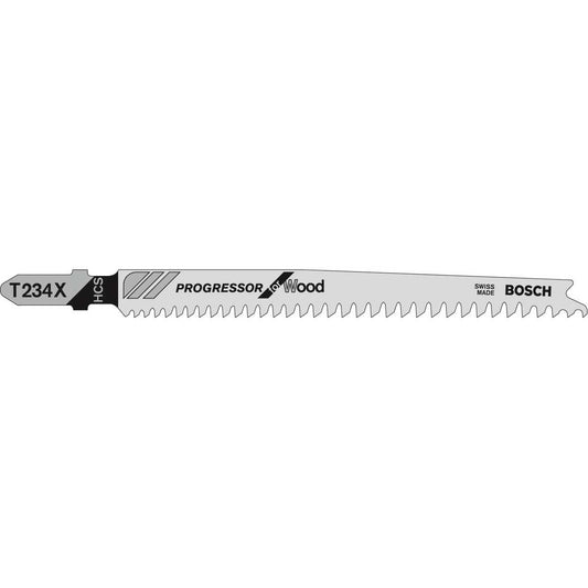 BOSCH T234X PROGRESSOR JIGSAW BLADES FOR WOOD PACK OF 5 2608633528 - MonkeyTools