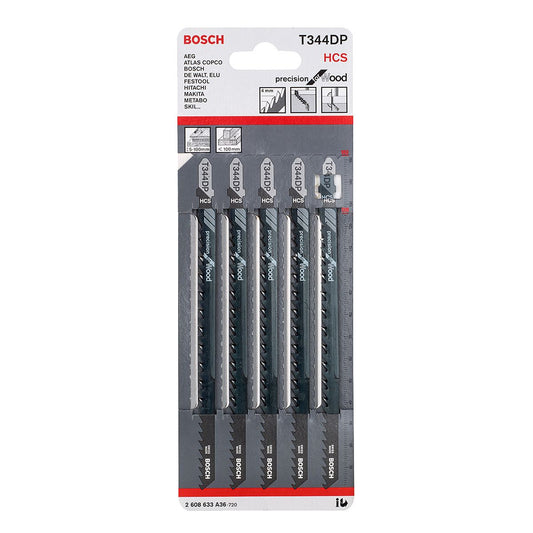 BOSCH T344DP JIGSAW BLADES FOR WOOD PACK OF 5 2608633A36 - MonkeyTools