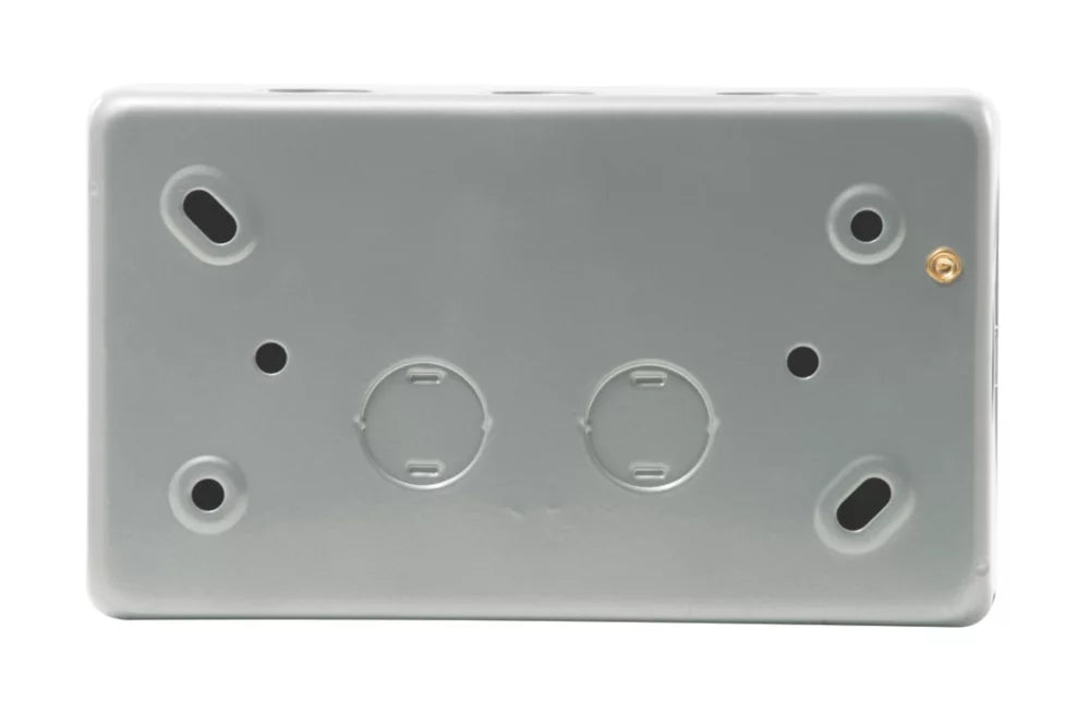BRITISH GENERAL 13A 2-GANG SP SWITCHED METAL CLAD PASSIVE RCD SOCKET WITH WHITE INSERTS - MonkeyTools
