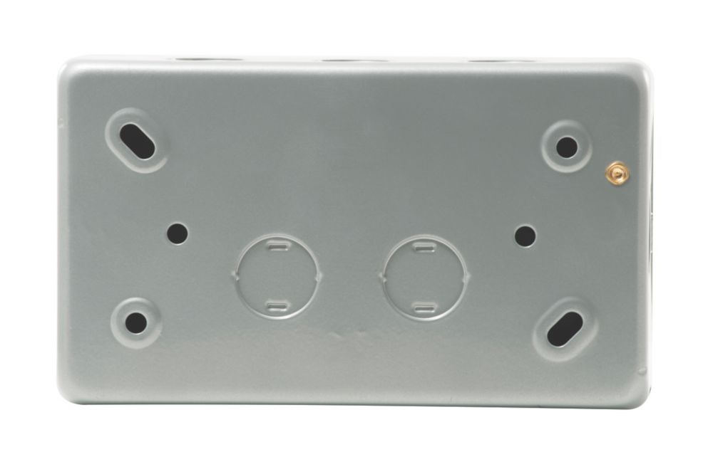 BRITISH GENERAL 13A 2-GANG SP SWITCHED METAL CLAD PASSIVE RCD SWITCHED SOCKET WITH WHITE INSERTS - MonkeyTools