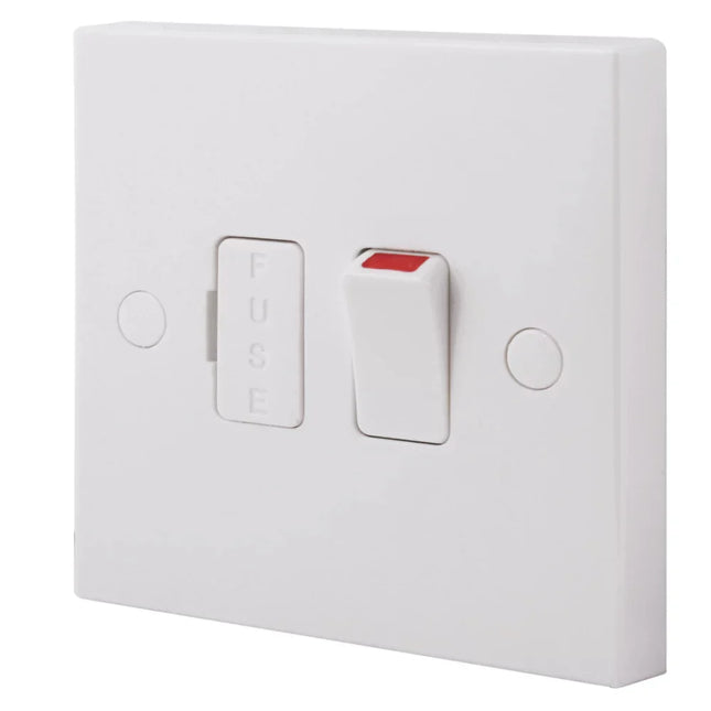 BRITISH GENERAL 900 SERIES 13A SWITCHED FUSED SPUR & FLEX OUTLET WHITE 5 PACK - MonkeyTools