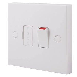 BRITISH GENERAL 900 SERIES 13A SWITCHED FUSED SPUR & FLEX OUTLET WHITE 5 PACK - MonkeyTools