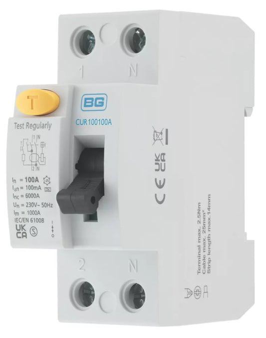 BRITISH GENERAL FORTRESS 100A 100MA DP TYPE A RCD - MonkeyTools
