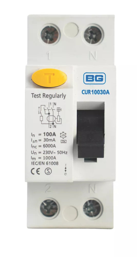 BRITISH GENERAL FORTRESS 100A 30MA DP TYPE A RCD - MonkeyTools