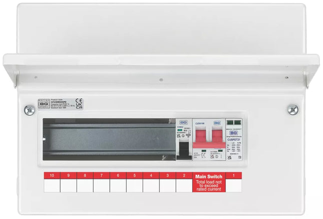 BRITISH GENERAL FORTRESS 12-MODULE 8-WAY POPULATED MAIN SWITCH CONSUMER UNIT - MonkeyTools