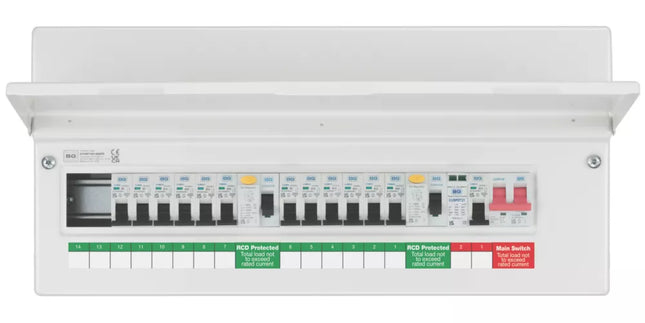 BRITISH GENERAL FORTRESS 22-MODULE 12-WAY POPULATED HIGH INTEGRITY DUAL RCD CONSUMER UNIT WITH SPD - MonkeyTools