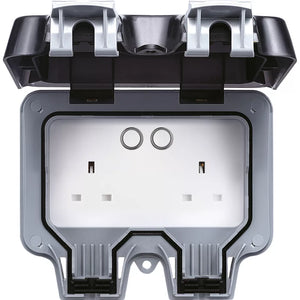 BRITISH GENERAL IP66 13A 2-GANG SP WEATHERPROOF OUTDOOR SWITCHED SMART WI-FI CONTROLLED SOCKET - MonkeyTools