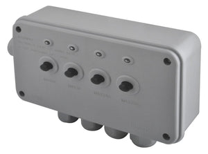 BRITISH GENERAL IP66 13A 4-GANG 4-WAY WEATHERPROOF OUTDOOR SWITCHED POWER CONTROLLER WITH LED - MonkeyTools